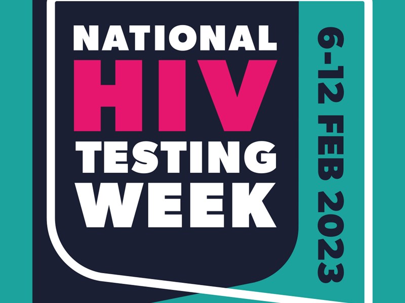 Male character saying 'I TEST' for National HIV Testing Week 2023